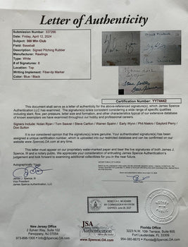 300 Win Club Autographed Pitching Rubber (Jsa)