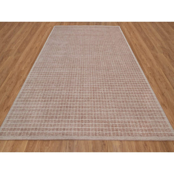9'X12' Rose Pink Modern Plain Decor Box Design Loomed Knotted Wool Rug