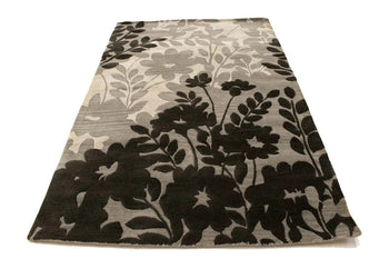 Hand-Tufted Multicolored Floral Design Rug