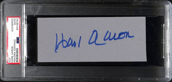 Hank Aaron Hof Signed/Autographed 6X2.5 Cut Card