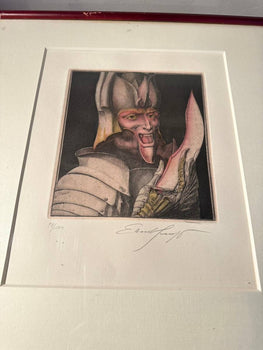Ernst Fuchs Hand-Signed Limited Edition Etching (19/100)  Knight Portrait -