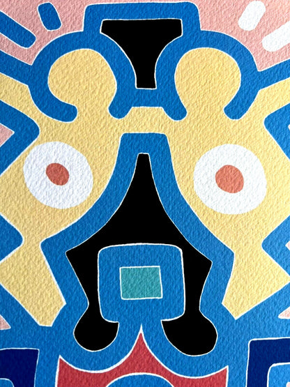Keith Haring Lithograph From A Painting / Coa Signed In Pen / Numbered In Pencil