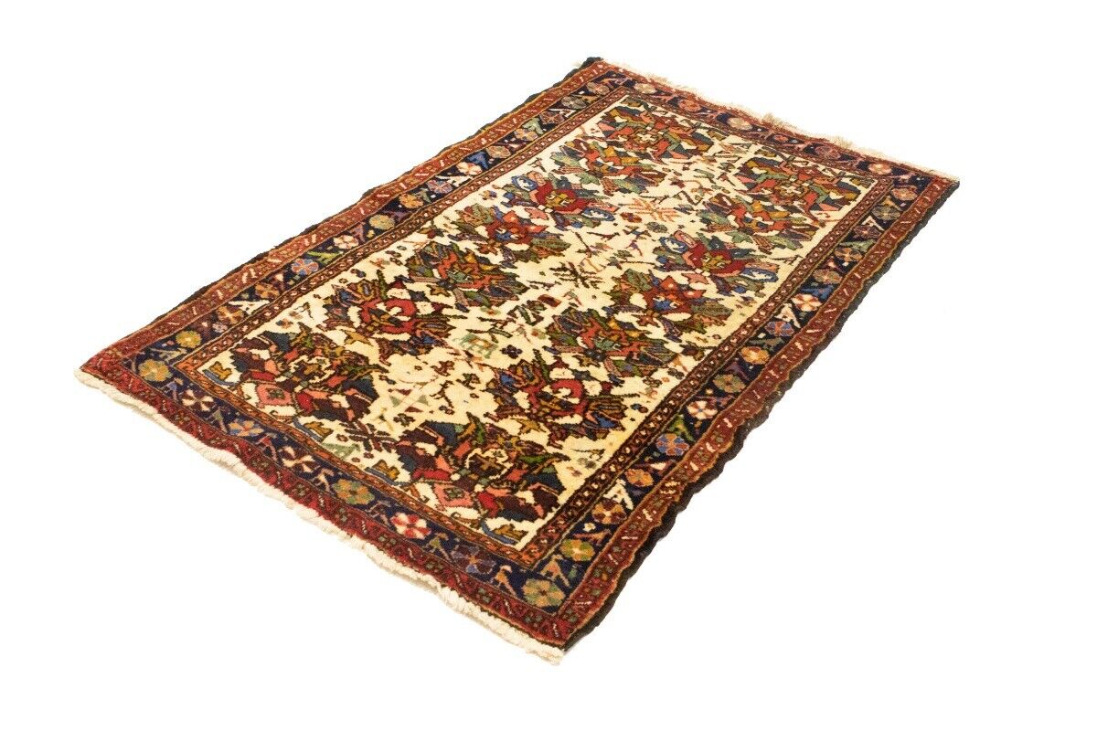 One-Of-A-Kind Vintage Floral Oriental Rug 3X5 Ft