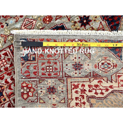 2'4"X24'8" White Natural Wool Hand Knotted Mamluk Design Xl Runner Rug