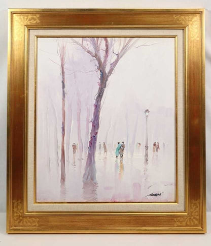 Alfred Kandela "Park After The Rain" Original Oil Painting On Canvas Signed F10