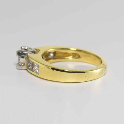 18K Yellow Gold Diamond Engagement Ring 1.30Ct