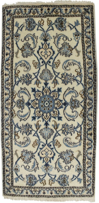 Handmade Nain Oriental Rug Small Wool Carpet
