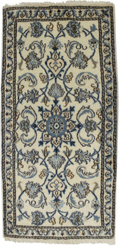 Handmade Nain Oriental Rug Small Wool Carpet