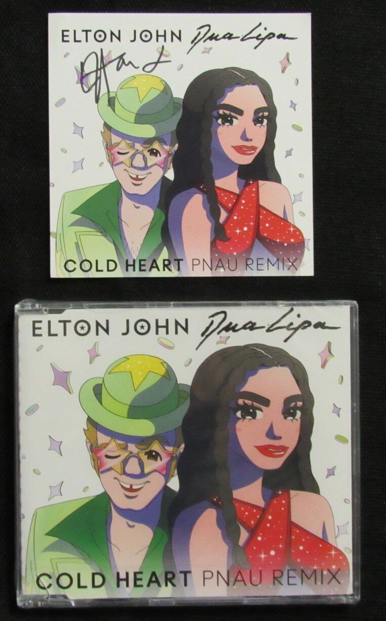 Elton John Signed Elton & Dua "Cold Heart Pnau Remix" Cd Insert - Jsa Loa 180997