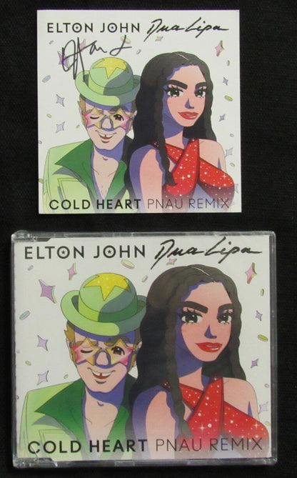 Elton John Signed Elton & Dua "Cold Heart Pnau Remix" Cd Insert - Jsa Loa 180997