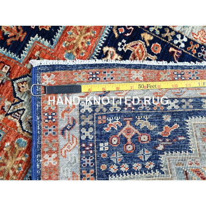 2'X5'10" Yale Blue Armenian Caucasian Design 200 Kpsi Runner Oriental Rug