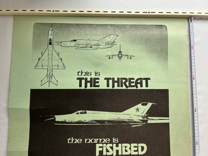 Vintage Us Military Poster Mig-21 Fishbed Soviet Jet Fighter Cold War Mcdonnell