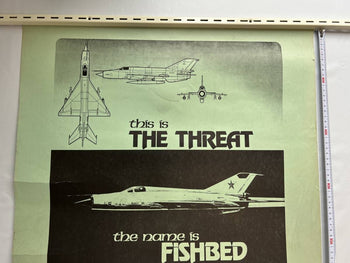 Vintage Us Military Poster Mig-21 Fishbed Soviet Jet Fighter Cold War Mcdonnell