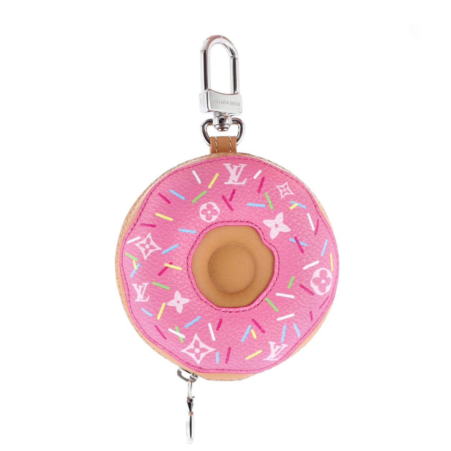 Louis Vuitton Lv Donut Bag Charm Printed Leather And Monogram Canvas