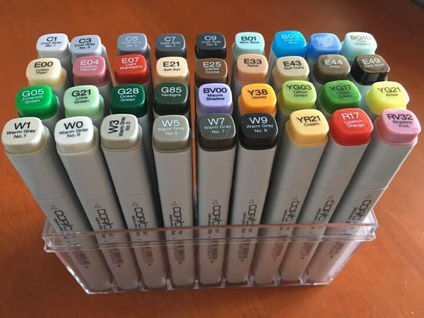 Pens Copic Classic Markers 36 Colors Set Dual Tip Alcohol-Based Art Drawing
