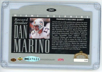 Dan Marino 1995 Upper Deck Autographed Record