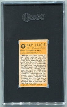 Nap Lajoie 1963 Bazooka Greats Card #8 Sgc Graded 3
