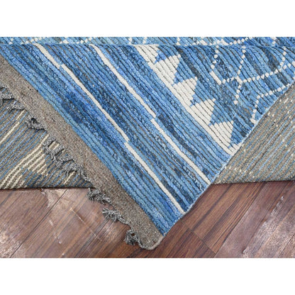 12'X16'1" Alaskan Blue Hand Knotted Moroccan Extra Large Oriental Rug