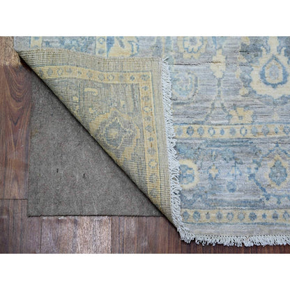4'X10' Gray Finer Peshawar Soft Wool Hand Knotted Runner Oriental Rug
