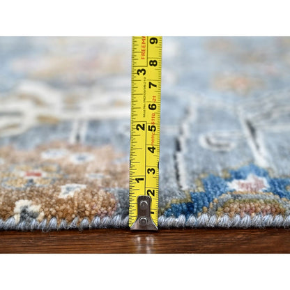 2'X3' Jubilee Gray Hand Knotted Heris Design Wool Oriental Mat Rug