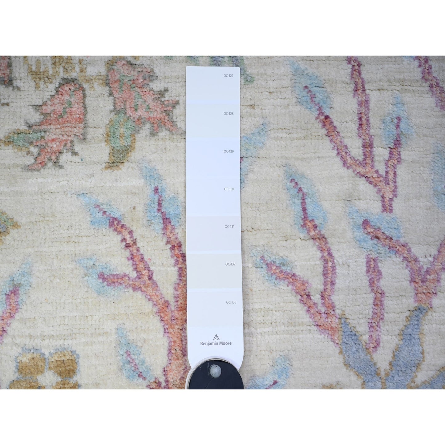 3'X6'1" Ivory Natural Wool Hand Knotted Afghan Peshawar Runner Rug