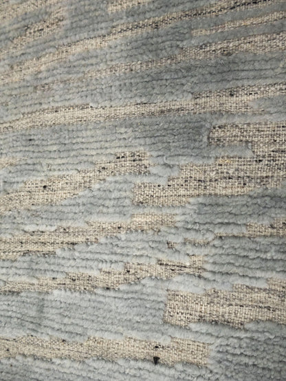 Bas-Relief Modern Gray Wool Hand-Knotted 6X9 Ft
