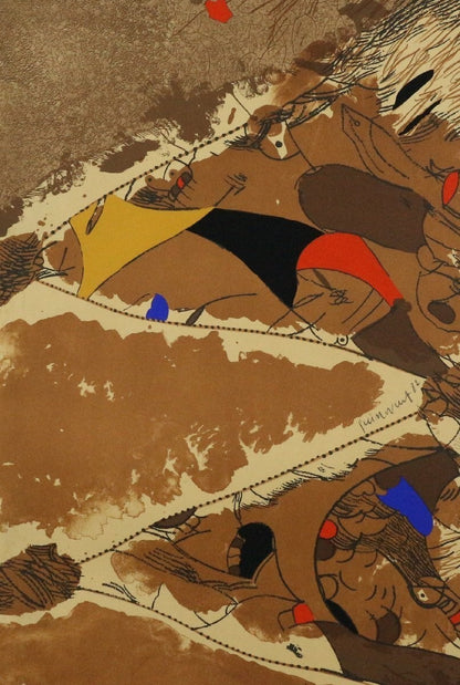 Josep Guinovart Serie P 1982 Lithograph Abstract Spanish Expressionist Print