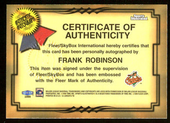 Frank Robinson 1999 Fleer Sports Illustrated