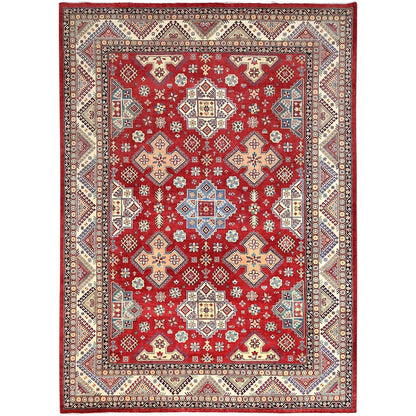 10'1"X13'9" Red Special Kazak Extra Soft Wool Hand Knotted Oriental Rug