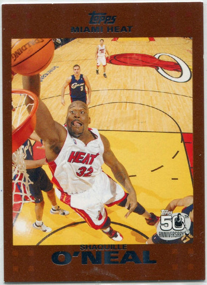 Shaquille O'Neal 2007 - 2008 Topps 50Th Anniversary Copper Parallel Card #32 12/