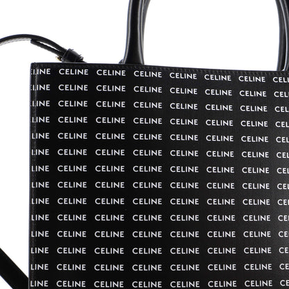 Celine Vertical Cabas Tote All Over Logo Print Leather Small