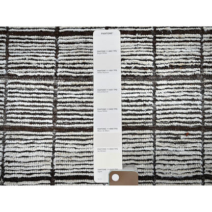 Rug 12'6"x15' White Moroccan Weave with Box Design Wool Hand Knotted XL