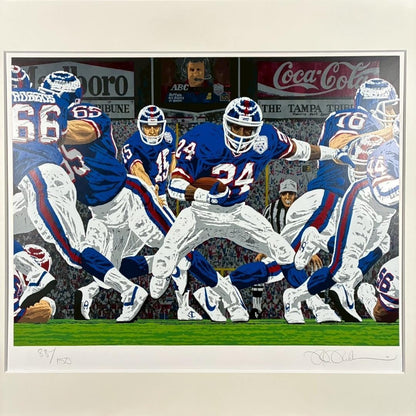 Rick Rush "Football" Serigraph Signed Framed 1991 New York Giants Super Bowl