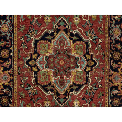 2'5"X19'9" Brick Red Wool Hand Knotted Heris Re-Creation Xl Runner Rug