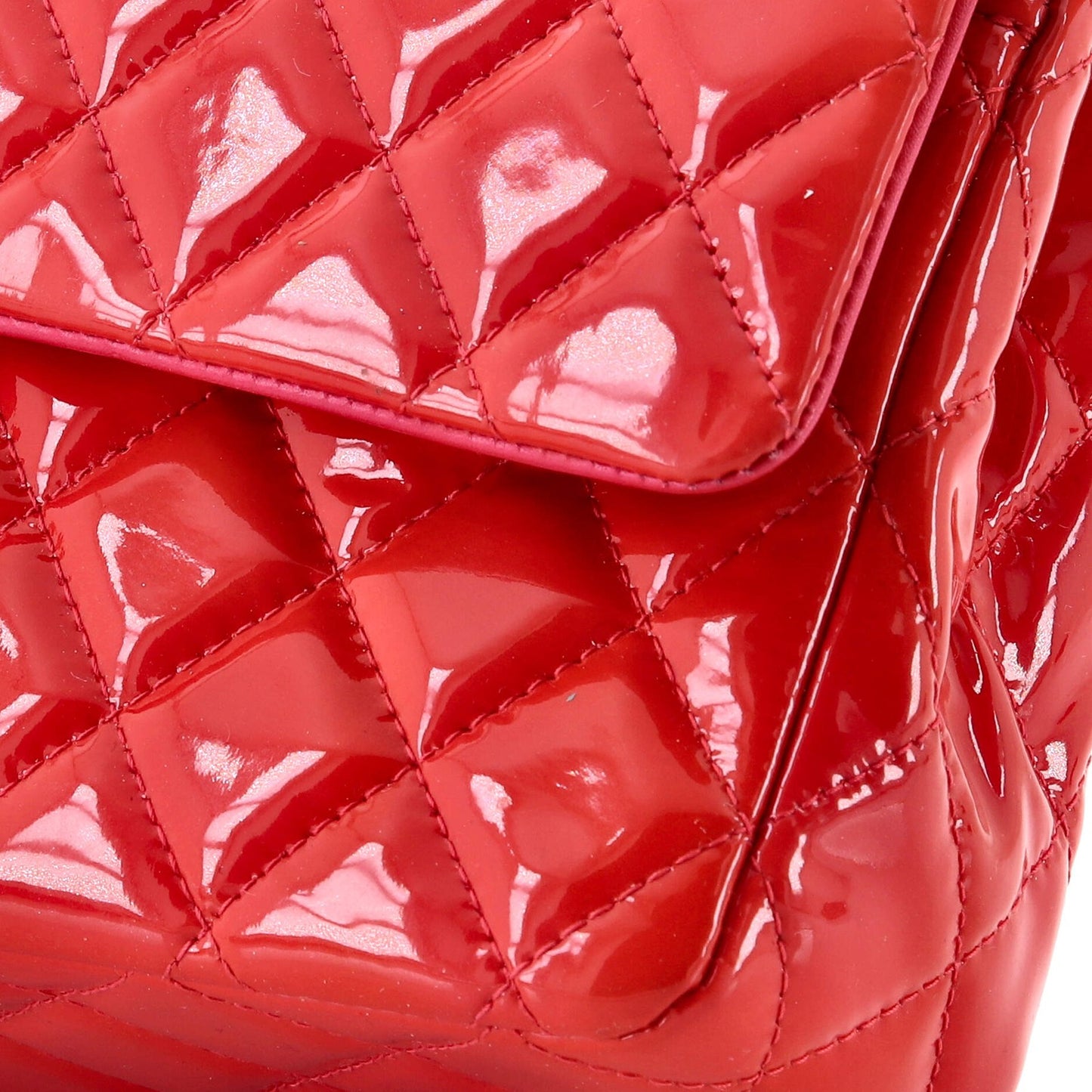 Chanel Classic Double Flap Bag Quilted Patent Medium