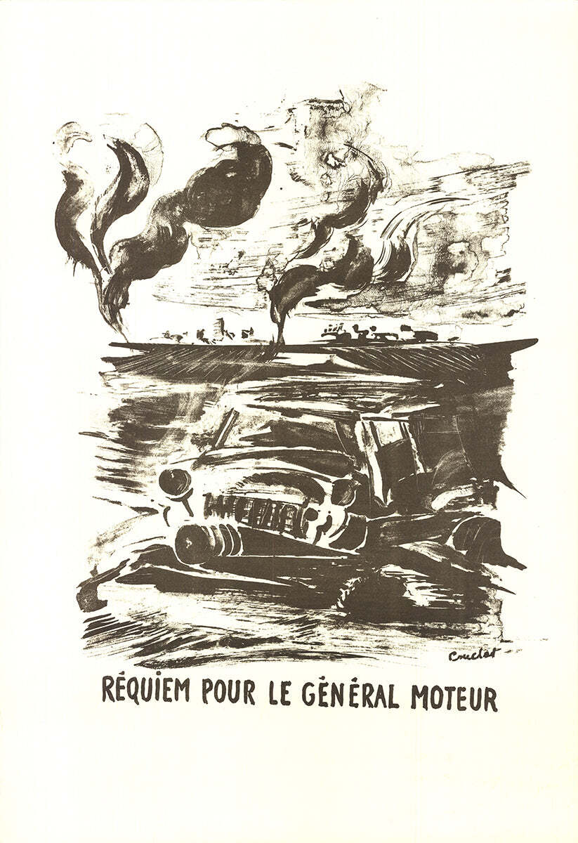 Artist Unknown Requiem For General Moteurr " Lithograph Contemp