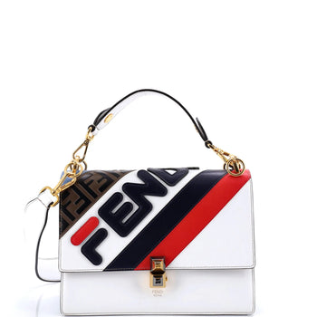 Medium Fendi Mania Logo Kan I Bag Inlaid Leather
