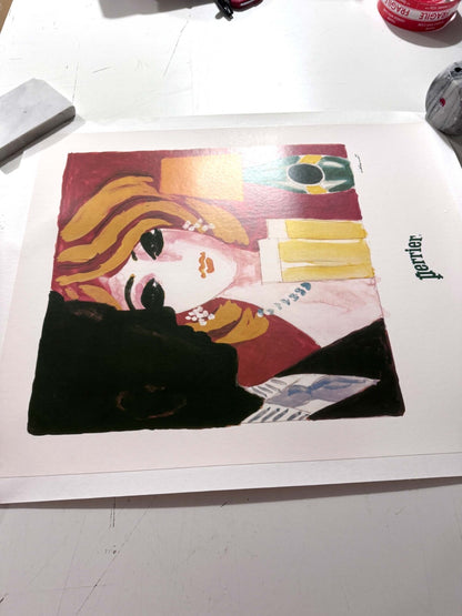 Villemot Perrier Cocktail Mondain Authentic Original 1983 Poster On Linen Rare