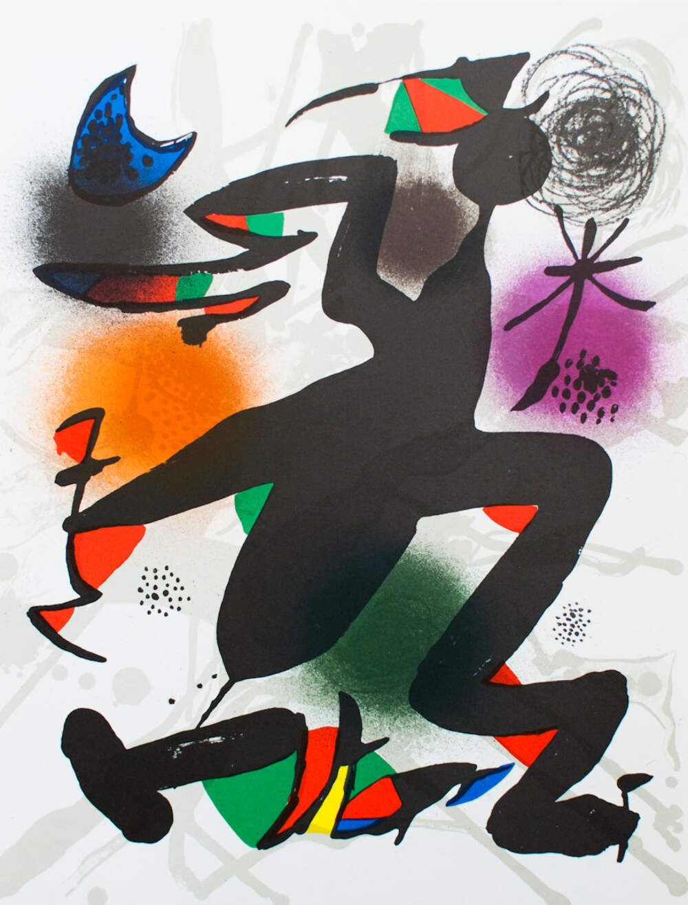 Joan Miro Litografia Original Iv " Lithograph Surrealism Multicolor