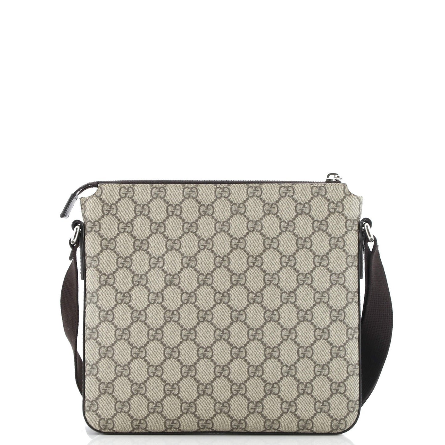 Gucci Front Zip Messenger Gg Coated Canvas Medium