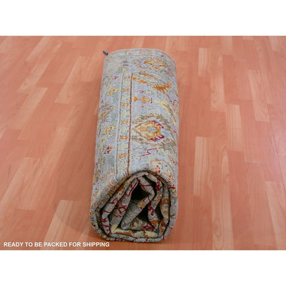 8'X10' Gray 100% Wool Hand Knotted Sultanabad Reimagined Oriental Rug