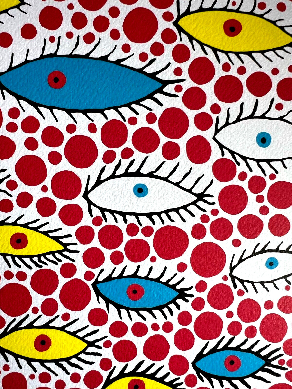 Yayoi Kusama, Eyes, Lithograph Mori Museum Coa Numbered In Pencil