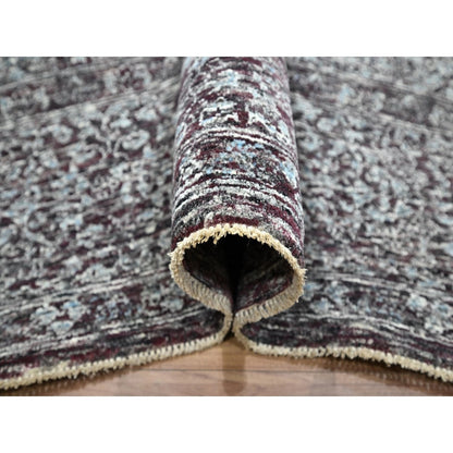 8'X10' Wine Red Pre Historic Mamluk Design Hand Knotted Wool Oriental Rug