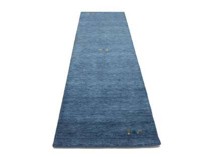Modern Gabbeh Runner Rug 3X10 Ft Steel Blue