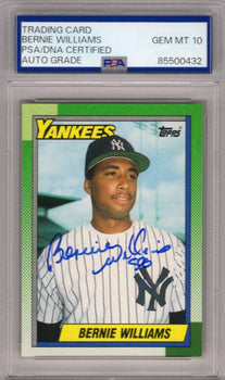 Bernie Williams 1989 Topps #701 Autographed Card