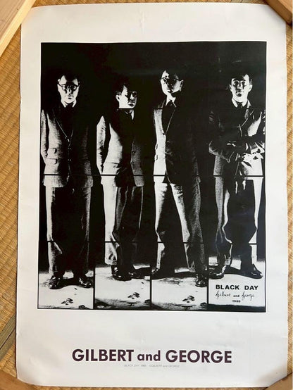 Gilbert & George "Black Day" Exhibition Poster 1980 / 1997 Rare Vintage