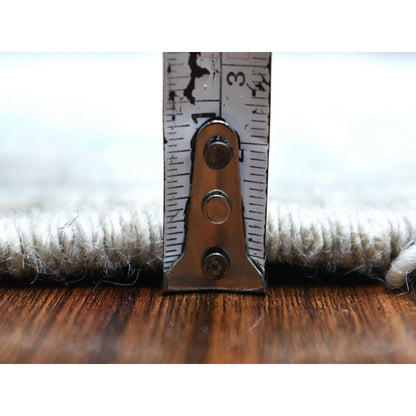 2'9"X15'1" Gray Natural Wool Afghan Angora Oushak Hand Knotted Runner Rug