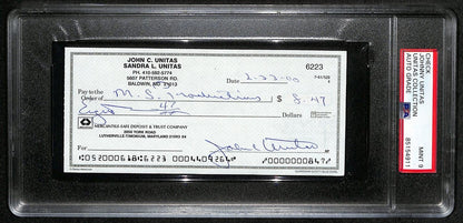 Johnny Unitas Hof Signed/Autographed 2000 Bank