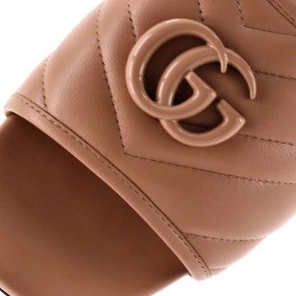 Gucci Women'S Gg Marmont Flat Sandals Matelasse Leather