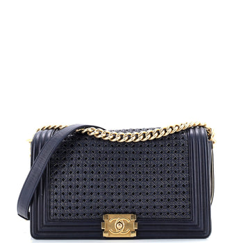 Chanel Boy Flap Bag Braided Sheepskin Large